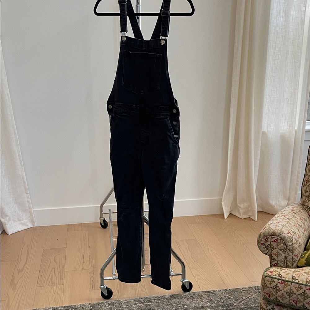 Old Navy Black Denim Overalls Jumpsuit